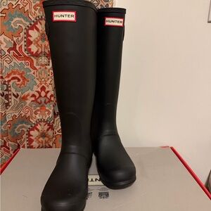 Hunter Black Tall Rain Boots